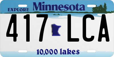 MN license plate 417LCA