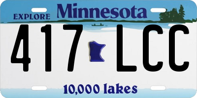 MN license plate 417LCC