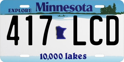 MN license plate 417LCD