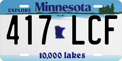 MN license plate 417LCF