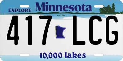 MN license plate 417LCG