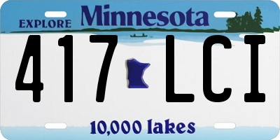 MN license plate 417LCI