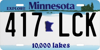 MN license plate 417LCK