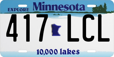 MN license plate 417LCL