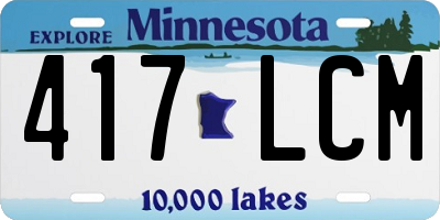 MN license plate 417LCM