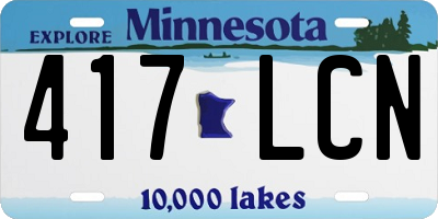 MN license plate 417LCN
