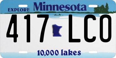 MN license plate 417LCO