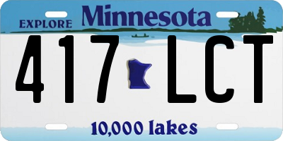 MN license plate 417LCT