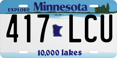 MN license plate 417LCU
