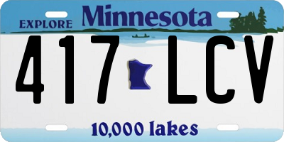 MN license plate 417LCV
