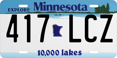 MN license plate 417LCZ
