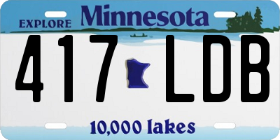 MN license plate 417LDB