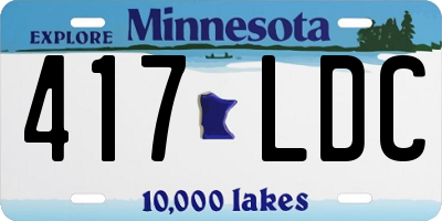 MN license plate 417LDC