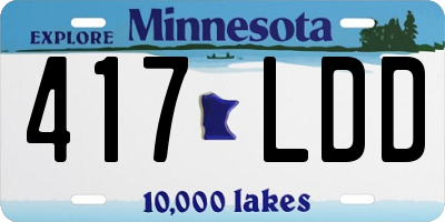 MN license plate 417LDD