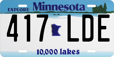 MN license plate 417LDE