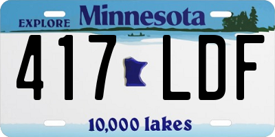 MN license plate 417LDF