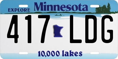 MN license plate 417LDG