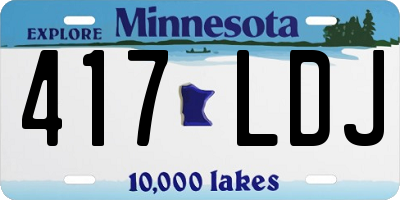 MN license plate 417LDJ