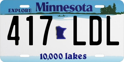 MN license plate 417LDL
