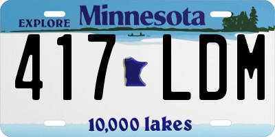 MN license plate 417LDM