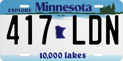 MN license plate 417LDN