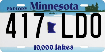 MN license plate 417LDO