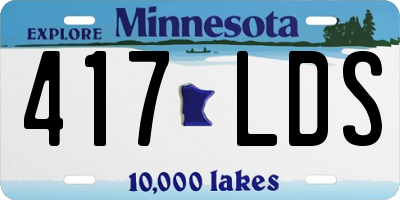 MN license plate 417LDS