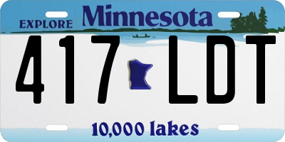 MN license plate 417LDT