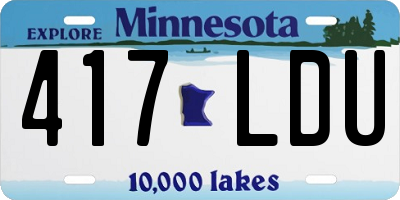 MN license plate 417LDU