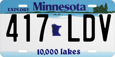 MN license plate 417LDV