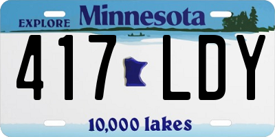 MN license plate 417LDY