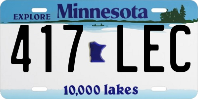 MN license plate 417LEC