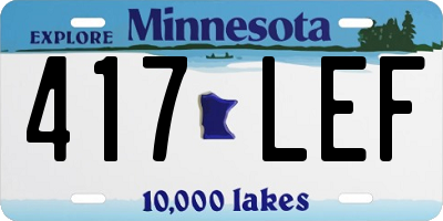 MN license plate 417LEF
