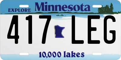 MN license plate 417LEG