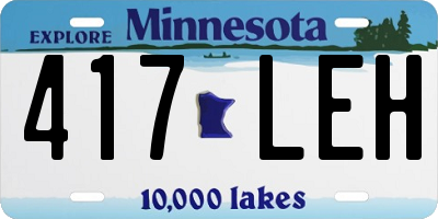 MN license plate 417LEH