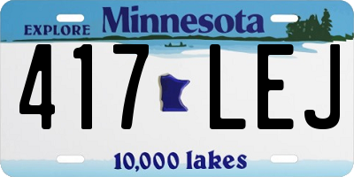 MN license plate 417LEJ
