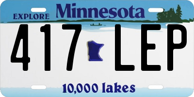 MN license plate 417LEP