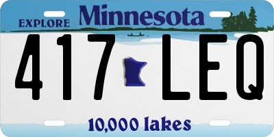 MN license plate 417LEQ