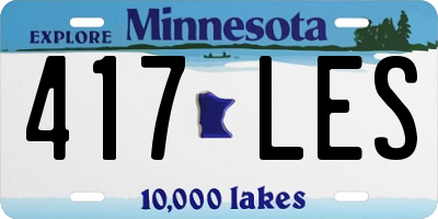 MN license plate 417LES