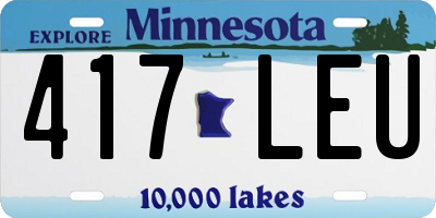 MN license plate 417LEU