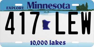MN license plate 417LEW