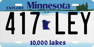 MN license plate 417LEY
