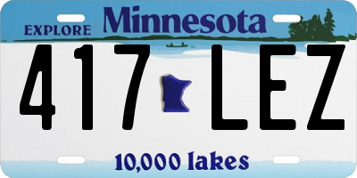 MN license plate 417LEZ
