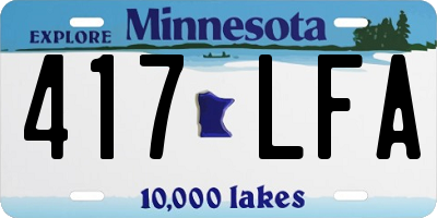 MN license plate 417LFA