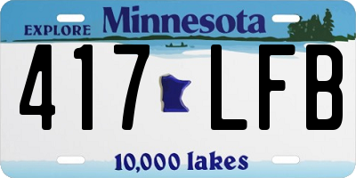 MN license plate 417LFB