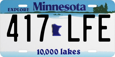 MN license plate 417LFE