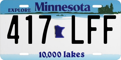MN license plate 417LFF