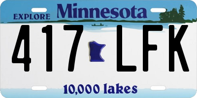 MN license plate 417LFK