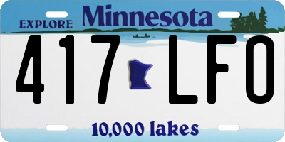 MN license plate 417LFO