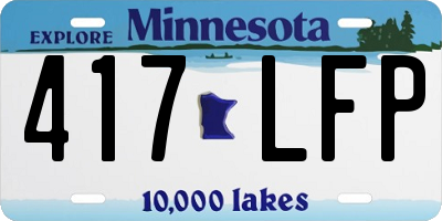 MN license plate 417LFP